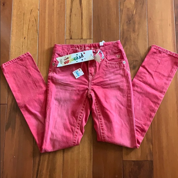 JUSTICE | Red Skinny Low Rise Girl's Jeans - Picture 2 of 4